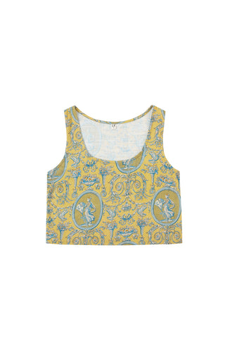MISTAKE ITEM Scoop Crop Tank Soft Linen Yellow Toile