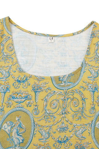 MISTAKE ITEM Scoop Crop Tank Soft Linen Yellow Toile