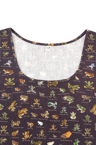 Scoop Crop Tank Soft Linen Favorite Frogs