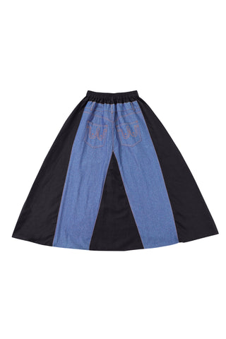 Black & Blue Jeans Skirt