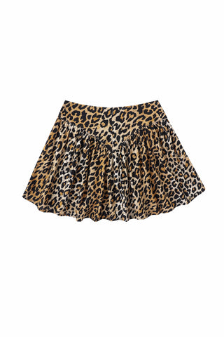 Mini Park Skirt Soft Linen Leopard