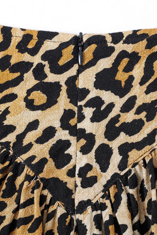Mini Park Skirt Soft Linen Leopard