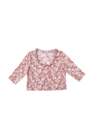 Nicole's Divorce Pink Ruffle Sheer Blouse