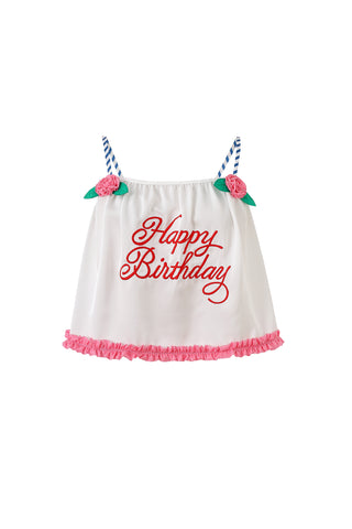 Frosted Cake Crop Cami 'Happy Birthday'