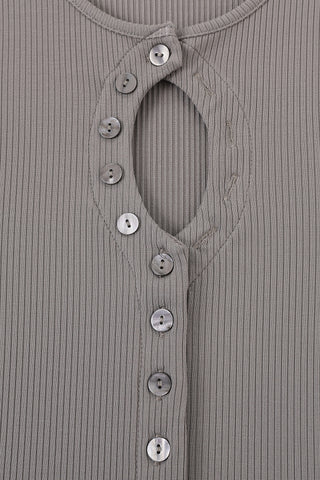 Unbuttoned Tencel Rib Tank Top Gray