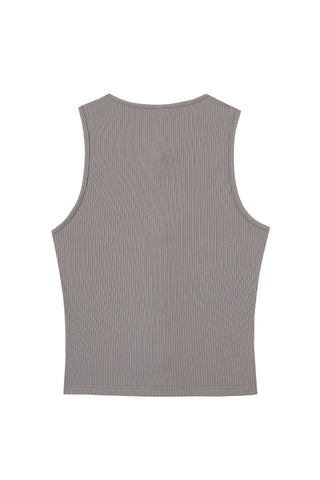 Unbuttoned Tencel Rib Tank Top Gray