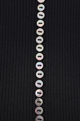 Tencel Rib Button Halter Top Black