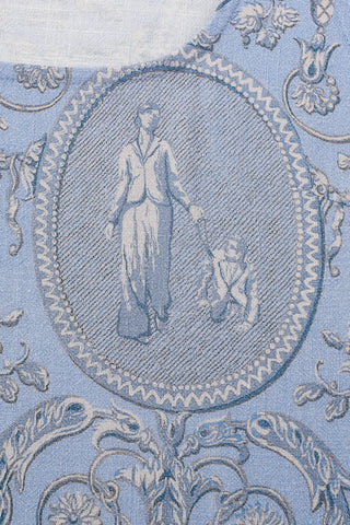 Scoop Crop Tank Soft Linen Blue Women Toile