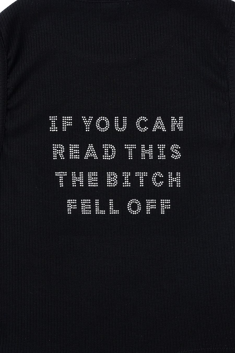 THE BITCH FELL OFF Tencel Rib Crop Tank