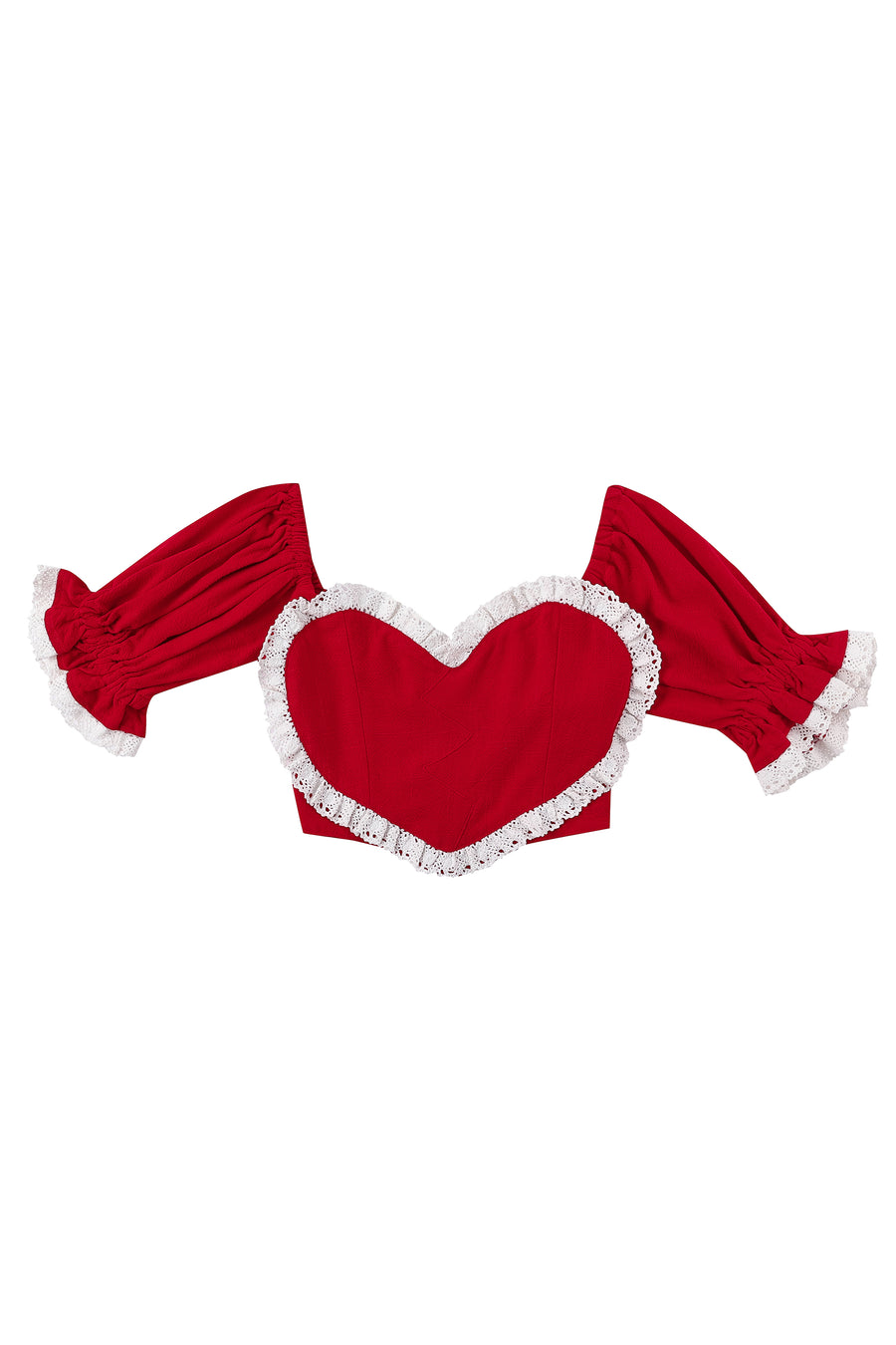 Valentine Puff Sleeve Crop Top