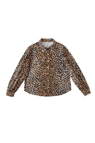Soft Linen Boss Blouse Leopard