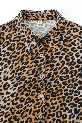 Soft Linen Boss Blouse Leopard