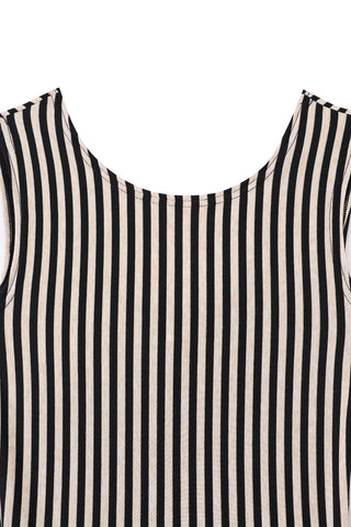 Cream Stripe Tencel/Wool Blend Mini Romper