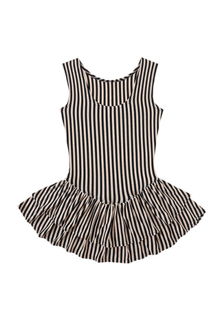 Cream Stripe Tencel/Wool Blend Mini Romper