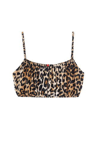 Soft Linen Strappy Bra Top Leopard