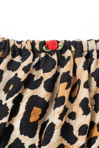 Soft Linen Strappy Bra Top Leopard