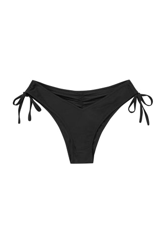 Scrunch Tie Bikini Bottoms Black