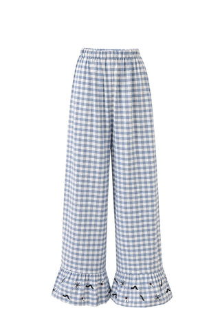 Ruined Picnic Ruffle Pantaloons Cotton Blue Gingham