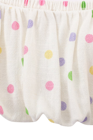Soft Linen Gathered Bra Top Funfetti Dot