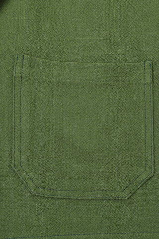 Moss Linen Crop Jacket