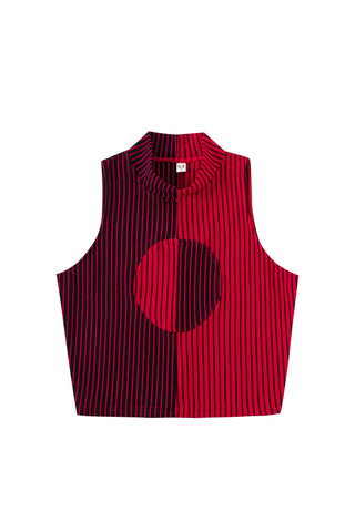 Blood Stripe Sleeveless Crop Top