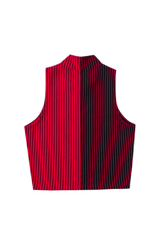 Blood Stripe Sleeveless Crop Top