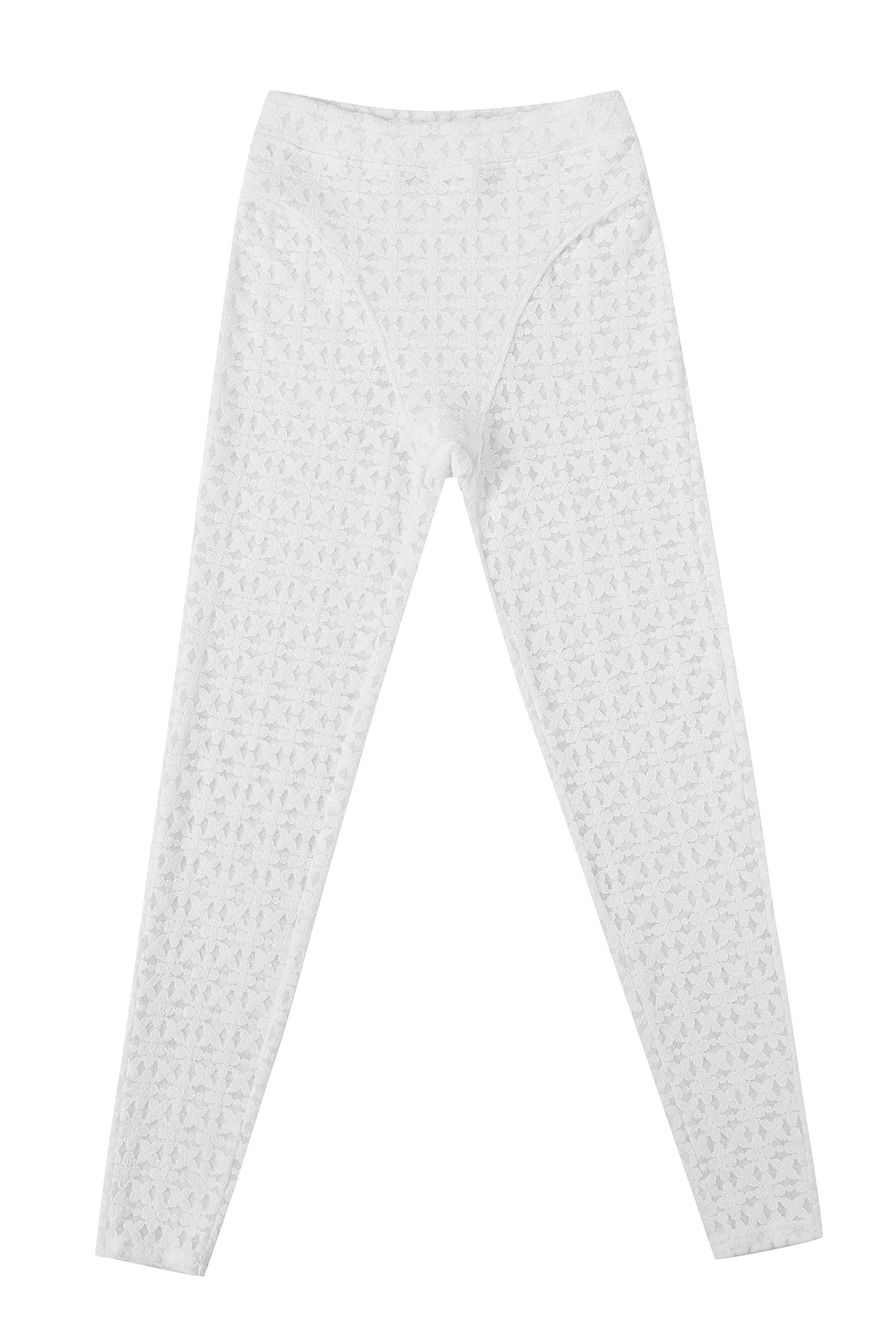 White Lace Thong Leggings