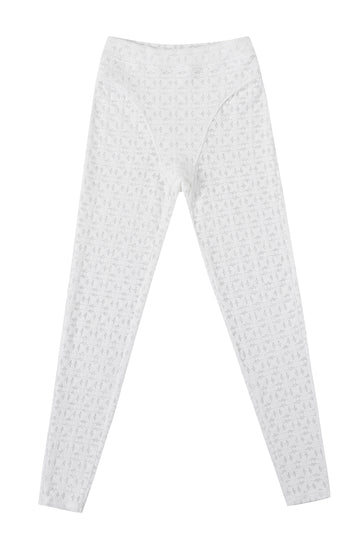 White Lace Thong Leggings