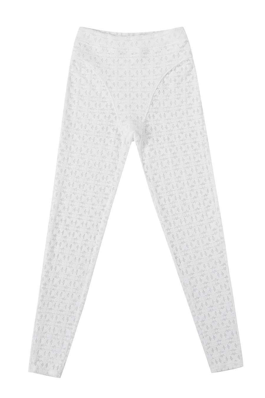 White Lace Thong Leggings