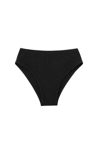 High Waist Underwear Tencel Rib Black