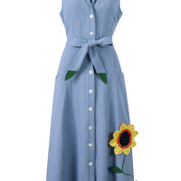 Ms. Honey Daisy Maxi Dress Blue