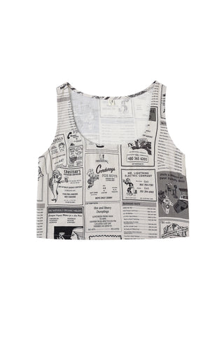 Scoop Crop Tank Soft Linen White Pages