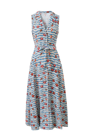 PREORDER: Ms. Honey Soft Linen Maxi Dress Trash Ocean