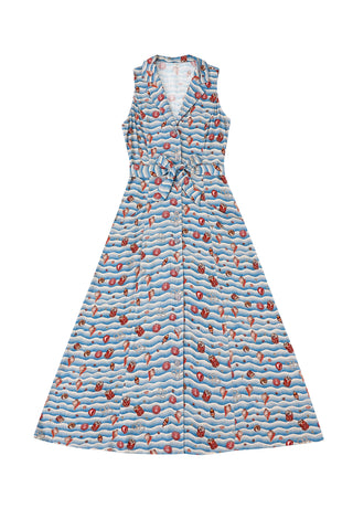 PREORDER: Ms. Honey Soft Linen Maxi Dress Trash Ocean