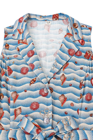 PREORDER: Ms. Honey Soft Linen Maxi Dress Trash Ocean