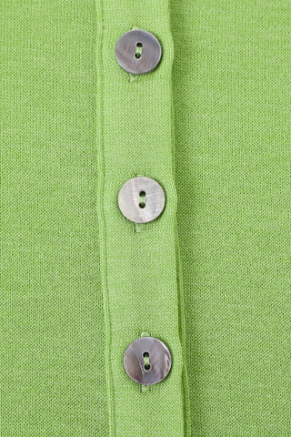 Wool Blend Long Sleeve Button Up Lime Green