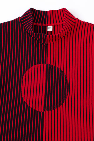 Blood Stripe Long Sleeve Mock Neck Crop Top