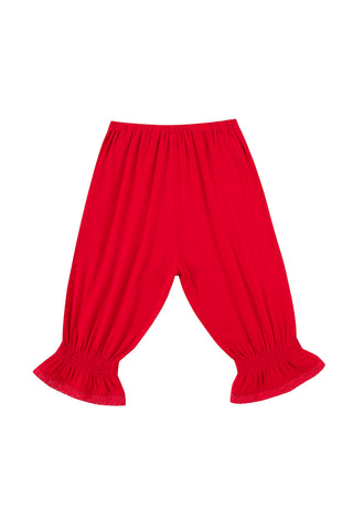 Soft Linen Lace Capri Bloomers Red
