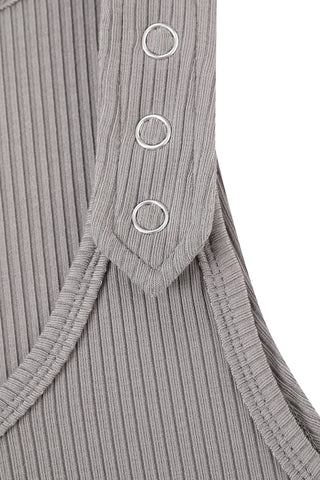 Tencel Rib Snap Strap Tank Top Gray