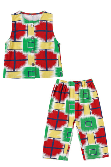 Jumbo Plaid Toddler Vest & Pants Set