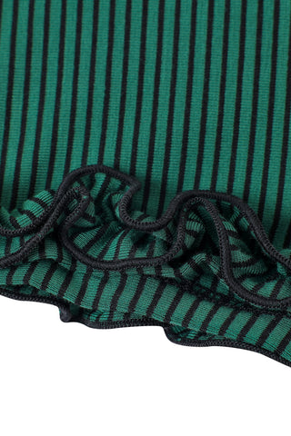 Striped Ruffle Shorts Green Stripe
