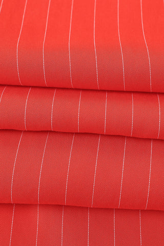 Tencel Stripe Lazy Pants Red