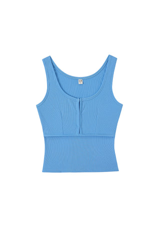 Tencel Rib Layered Bustier Tank Baby Blue