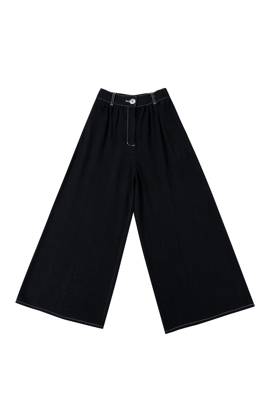 End of the world Black Linen Wide leg Trousers