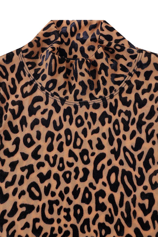 New Jersey Leopard Mock Neck Mesh Tank