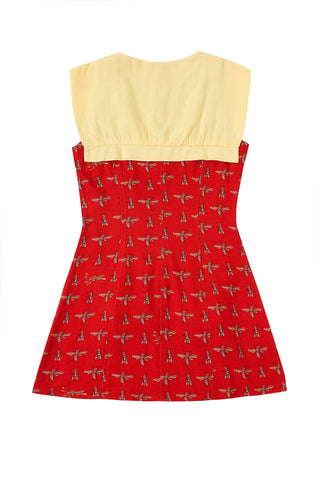Country Club Soft Linen Dress Red Bug