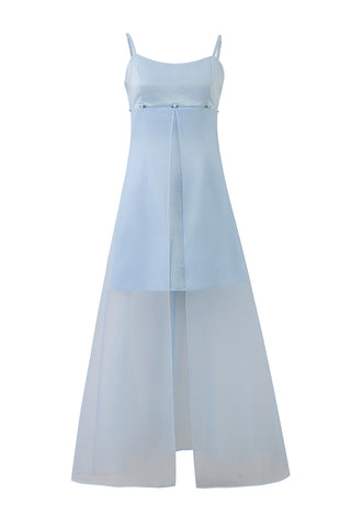 Prom Dress Baby Blue Satin