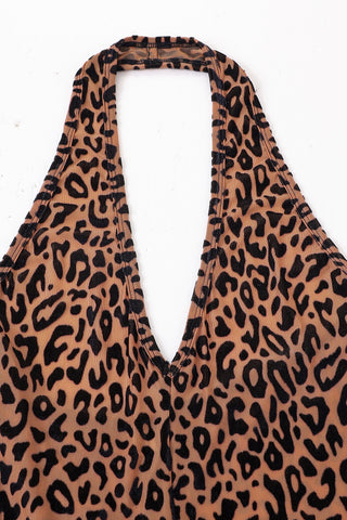 New Jersey Leopard Halter Jumpsuit with Gloves