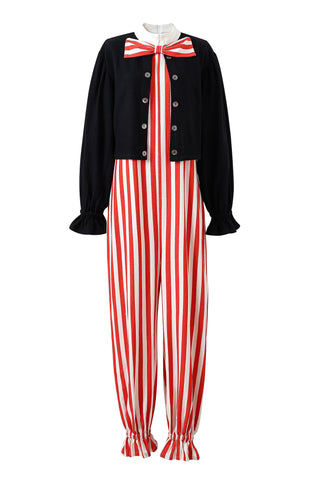 Striped Bowtie Clown Jumpsuit