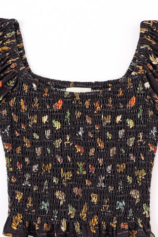 Long Sleeve Smocked Soft Linen Blouse Favorite Frogs